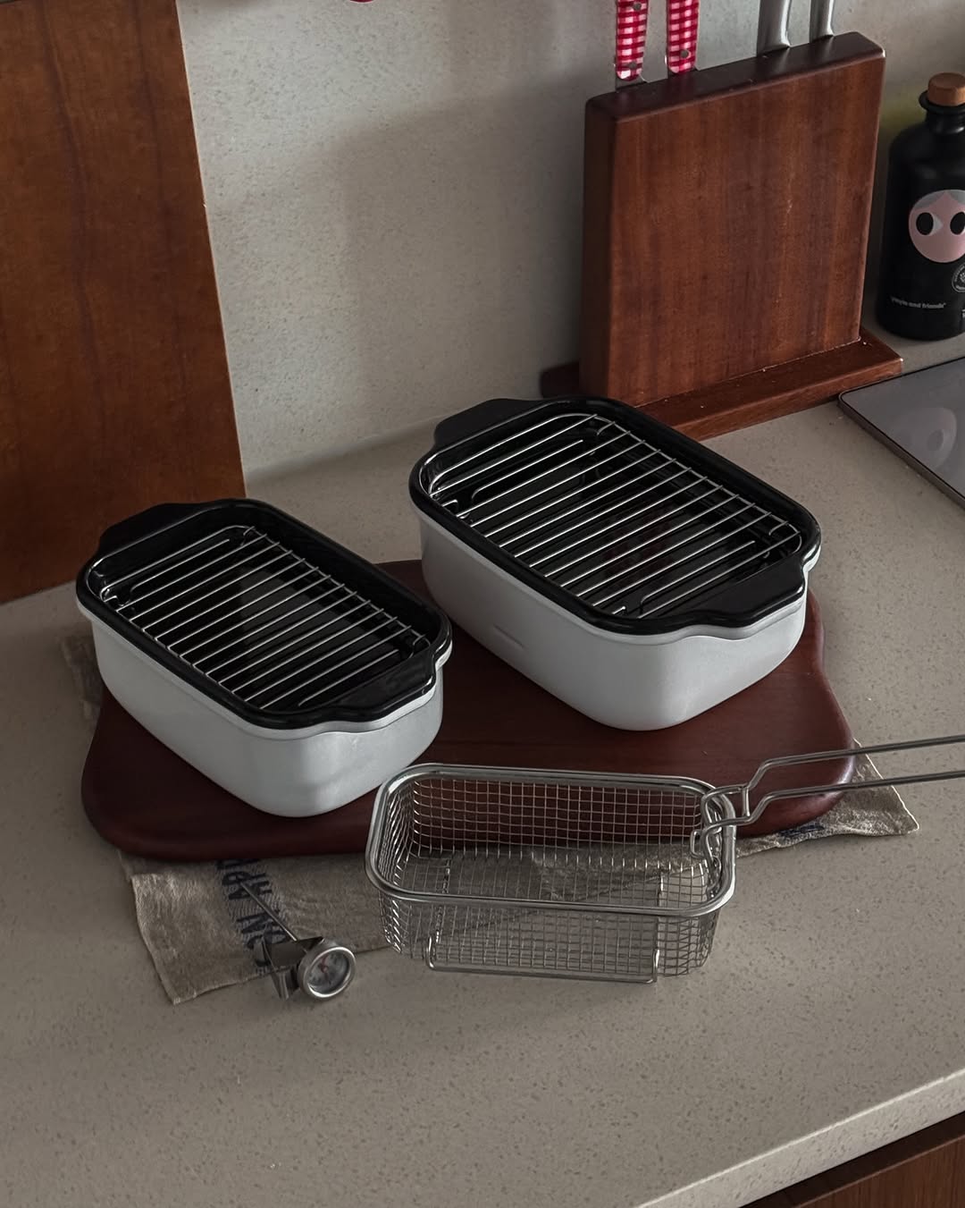 후지호로 사각 법랑 튀김냄비